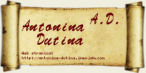 Antonina Dutina vizit kartica